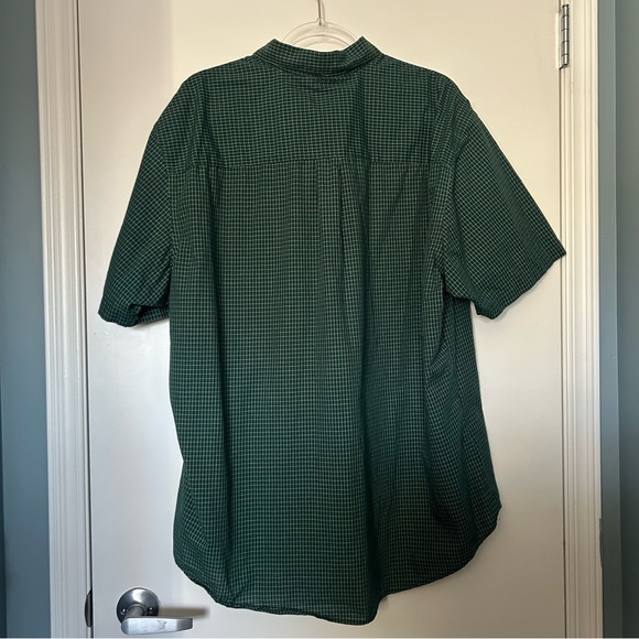 Van Heusen Green Checkered Short Sleeve Button Down Shirt - Picture 11 of 11